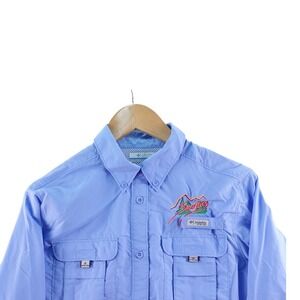 Columbia PFG Men's M Long Sleeve Vented Fishing Shirt Blue Performance Outdoor